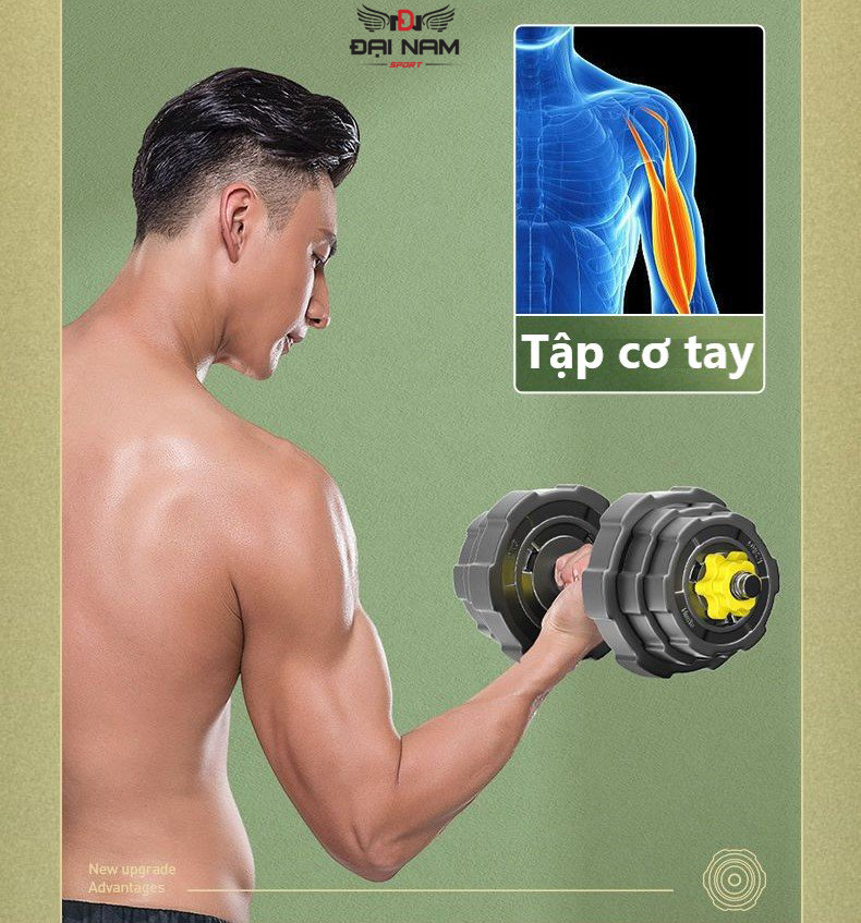 Mô tả Bộ Tạ Tay Đa Năng Điều Chỉnh 3 In 1 (20kg) Thế Hệ Mới Đại Nam Sport + Tặng Găng Tay,Kìm Bóp - 10
