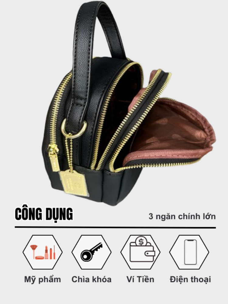 Mô tả Balo Nữ Mini Thời Trang FORVER YOUNG Ba Lô Da Mềm Nhiều Ngăn Da Cao Cấp Cực Đẹp PL04 - Tukado - 3