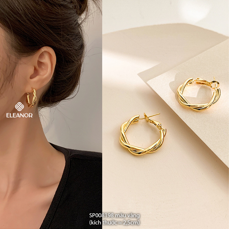 Mô tả Bông tai nữ chuôi bạc 925 Eleanor Accessories khuyên tròn đa dạng phụ kiện trang sức khuyên tai 8195 - 1