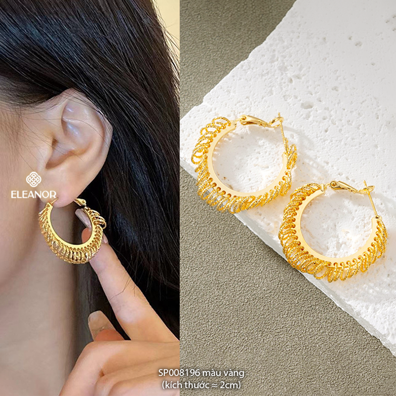 Mô tả Bông tai nữ chuôi bạc 925 Eleanor Accessories khuyên tròn đa dạng phụ kiện trang sức khuyên tai 8195 - 2