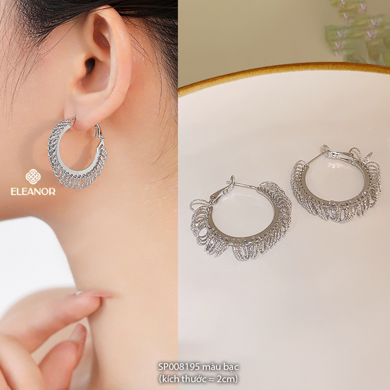 Mô tả Bông tai nữ chuôi bạc 925 Eleanor Accessories khuyên tròn đa dạng phụ kiện trang sức khuyên tai 8195 - 3
