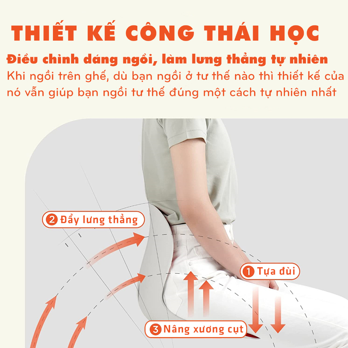 Mô tả Ghế Công Thái Học Chống Gù Lưng, Ghế Văn Phòng Giúp Ngồi Thẳng Lưng Phù Hợp Trẻ Em Sinh Viên Người Làm Việc Hãng Amalife - 6