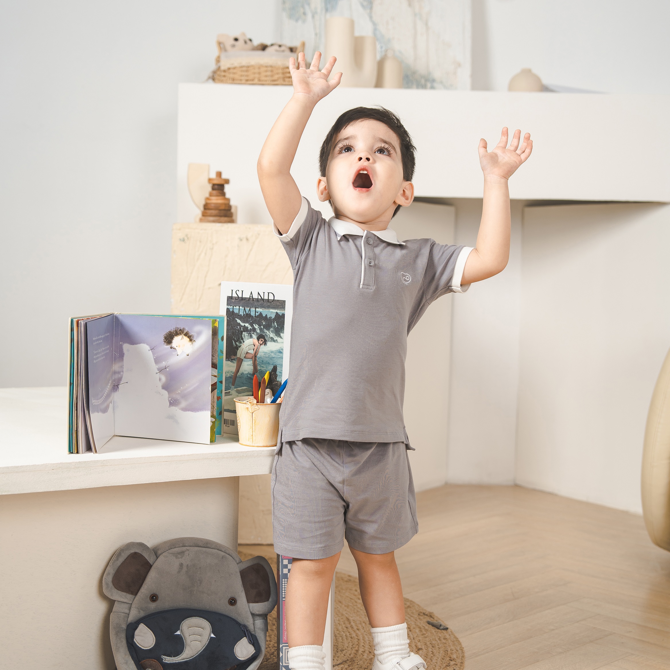 Mô tả Bộ quần áo ngắn tay cổ Polo BU Baby cho bé chất liệu sợi tre và bông hữu cơ - Ponie BPN130308 | Quần áo chính hãng - 3