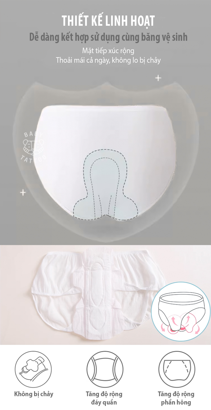 Mô tả Quần Lót Giấy BABY TATTOO, Quần Lót Sử Dụng 1 Lần Cho Chị Em Phụ Nữ Và Mẹ Bầu - 12