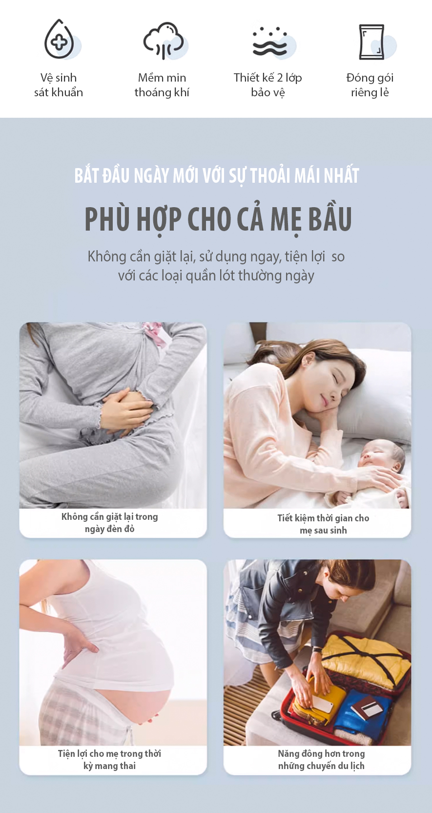Mô tả Quần Lót Giấy BABY TATTOO, Quần Lót Sử Dụng 1 Lần Cho Chị Em Phụ Nữ Và Mẹ Bầu - 1