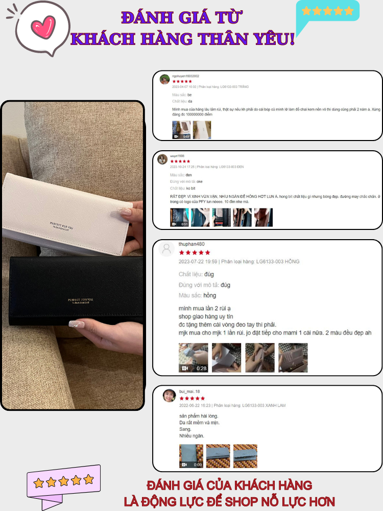 Ví Nữ Dài Cầm Tay PERFECT FOR YOU PFY31 Màu Trắng