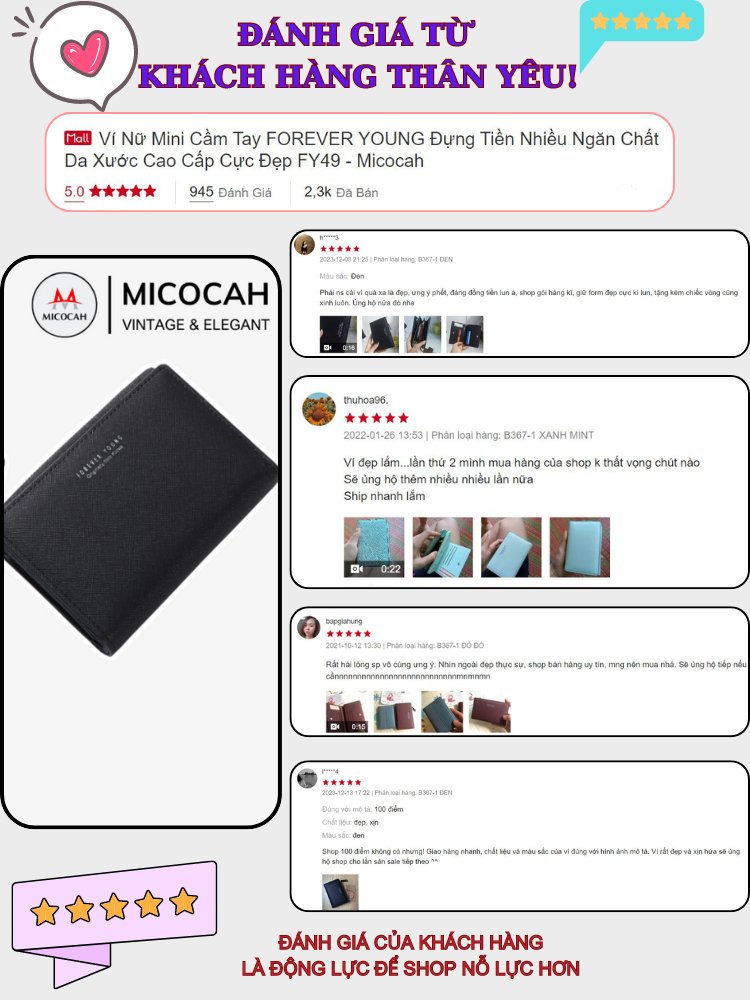 Mô tả Ví Nữ Mini Cầm Tay FOREVER YOUNG Đựng Tiền Nhiều Ngăn Chất Da Xước Cao Cấp Cực Đẹp PFY06 - 2