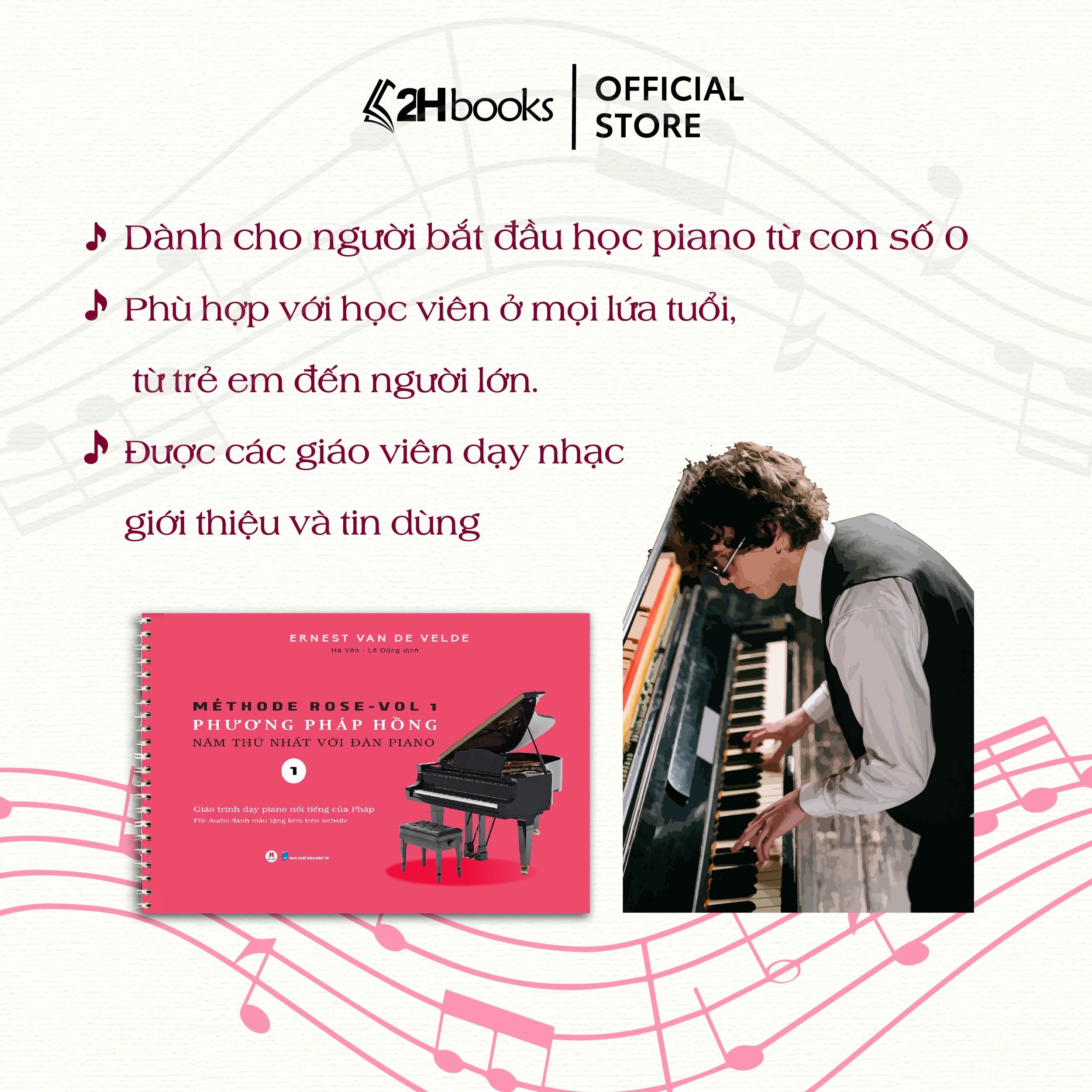 Sách Piano Methode Rose Phương Pháp Hồng, Sách học piano cơ bản, Giáo ...