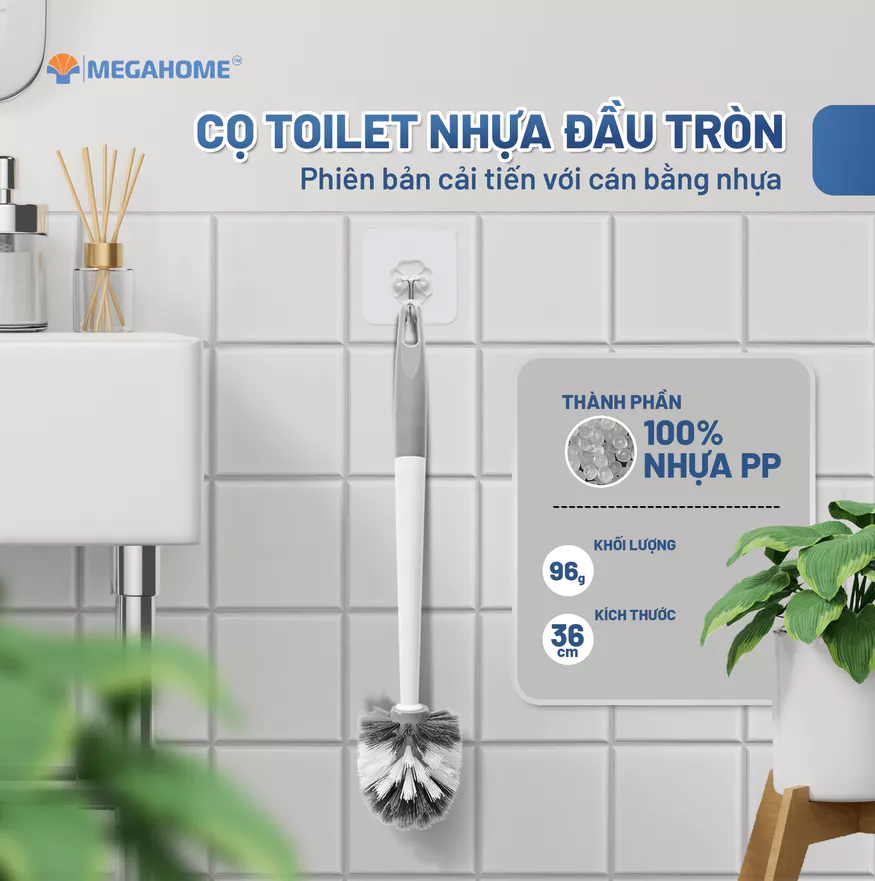 Cọ toilet đầu tròn nhựa