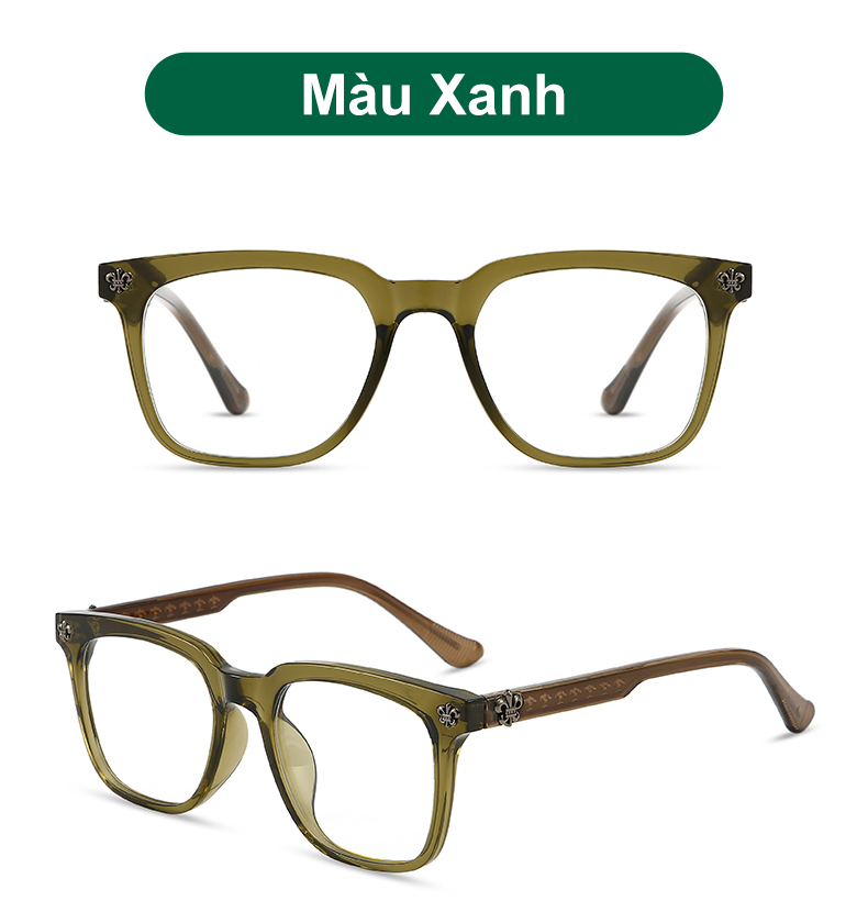 Mô tả Gọng kính cận thời trang nam nữ ANDU dáng vuông chống tia UV chất liệu titanium cao cấp - 72318 - 9