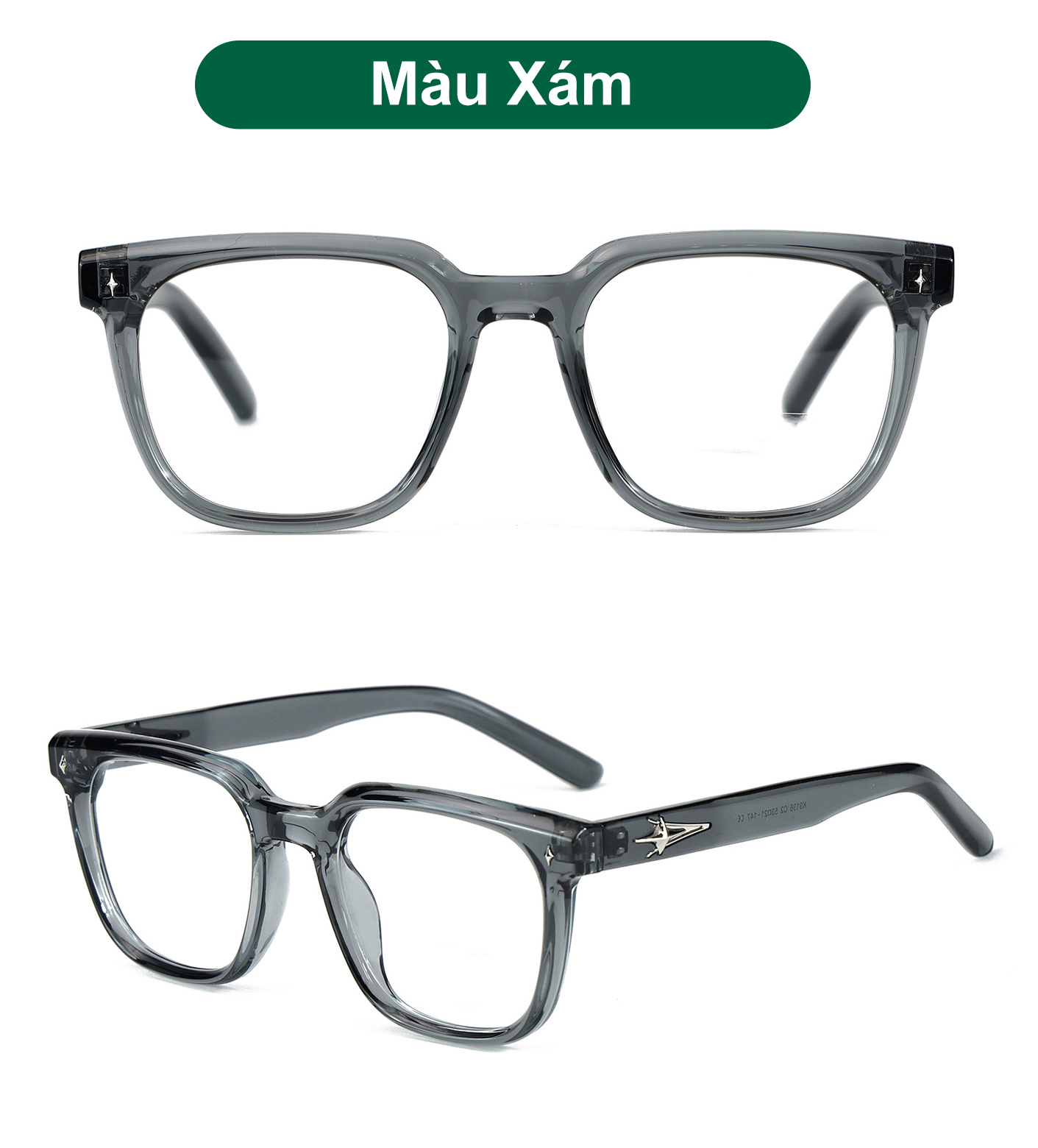 Mô tả Gọng kính cận thời trang nam nữ ANDU dáng vuông chống tia UV chất liệu nhựa cao cấp - 9138 - 9