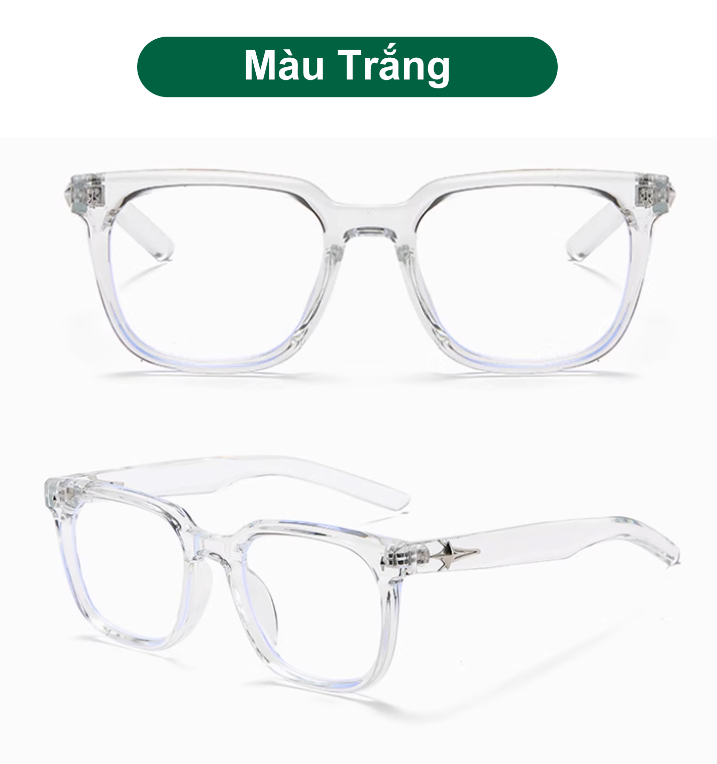 Mô tả Gọng kính cận thời trang nam nữ ANDU dáng vuông chống tia UV chất liệu nhựa cao cấp - 9138 - 10