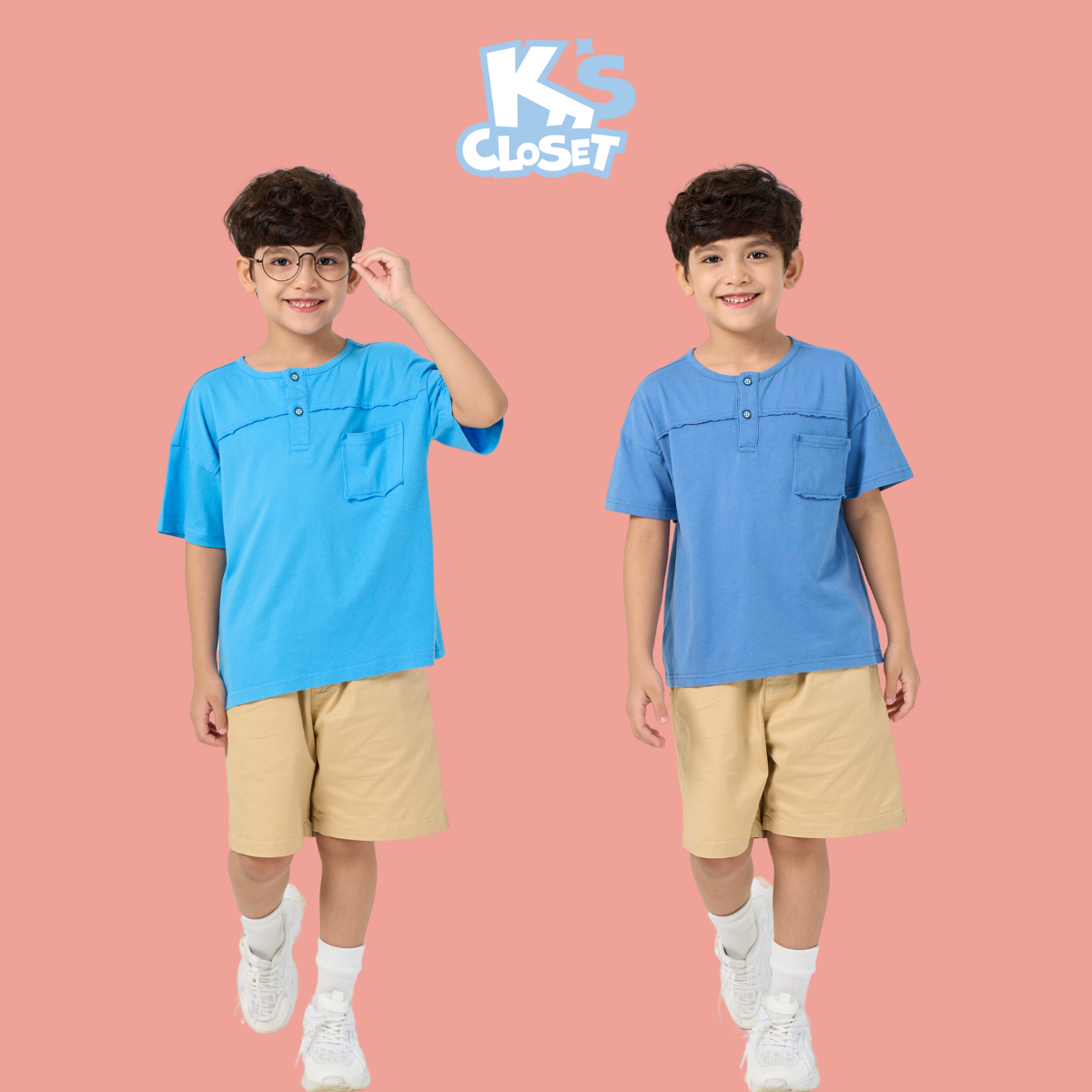 Mô tả Áo Phông Cộc Tay K'S CLOSET Chất Liệu Cotton, Có Túi Áo Cho Bé Trai Từ 10-55kg (2-14 Tuổi) KT205FOS - 1