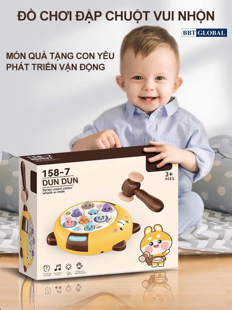 Mô tả Đồ chơi đập chuột bằng cho bé xoay 360 độ BBT Global - 1