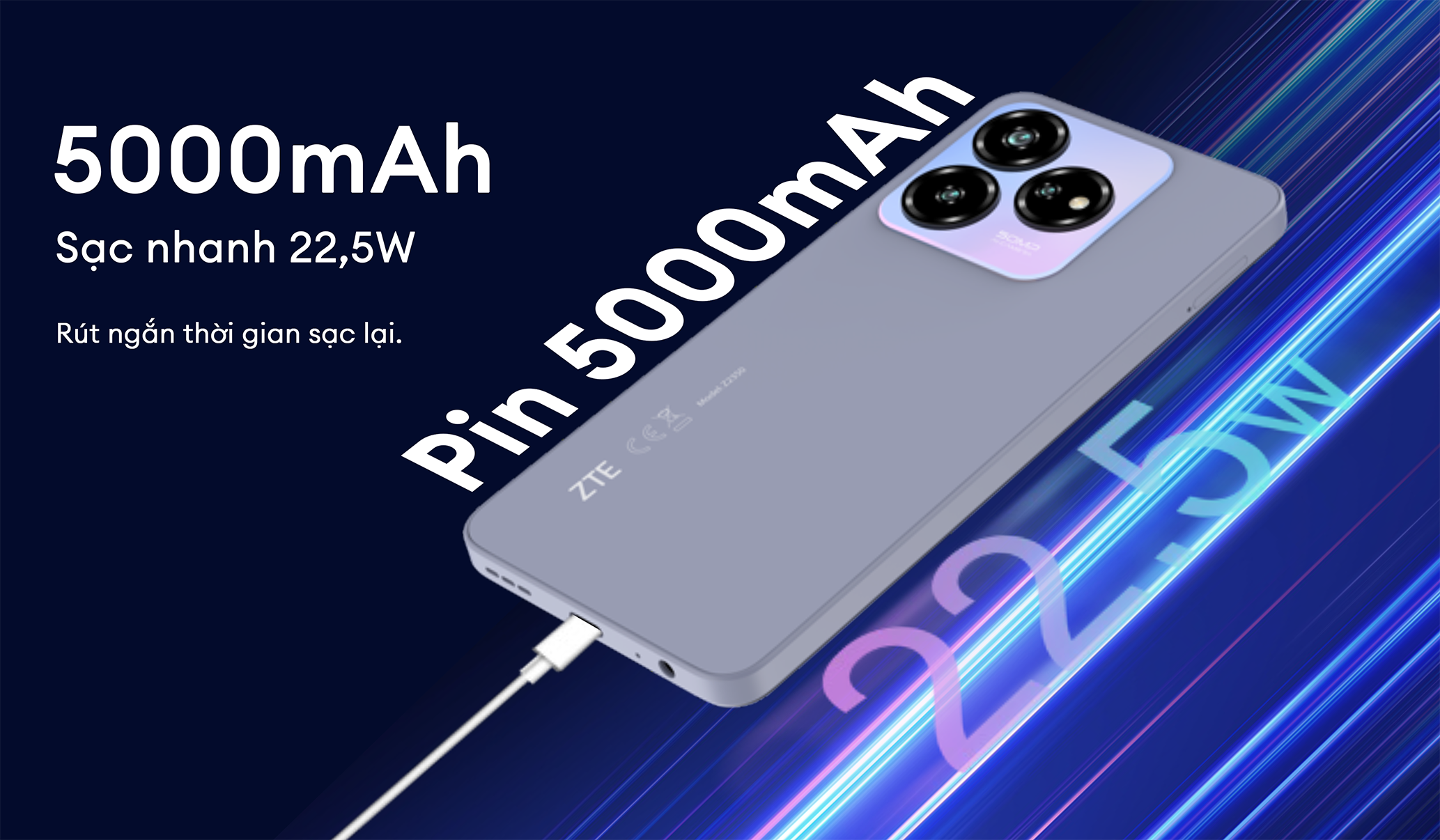 Mô tả [Livestream mã giảm 20%] Điện Thoại Nubia V60 Design | 16(6+10)GB/256GB | 6.6'' HD+ | Octa Core 1.6GHZ | 5000mAh 22.5W - 8