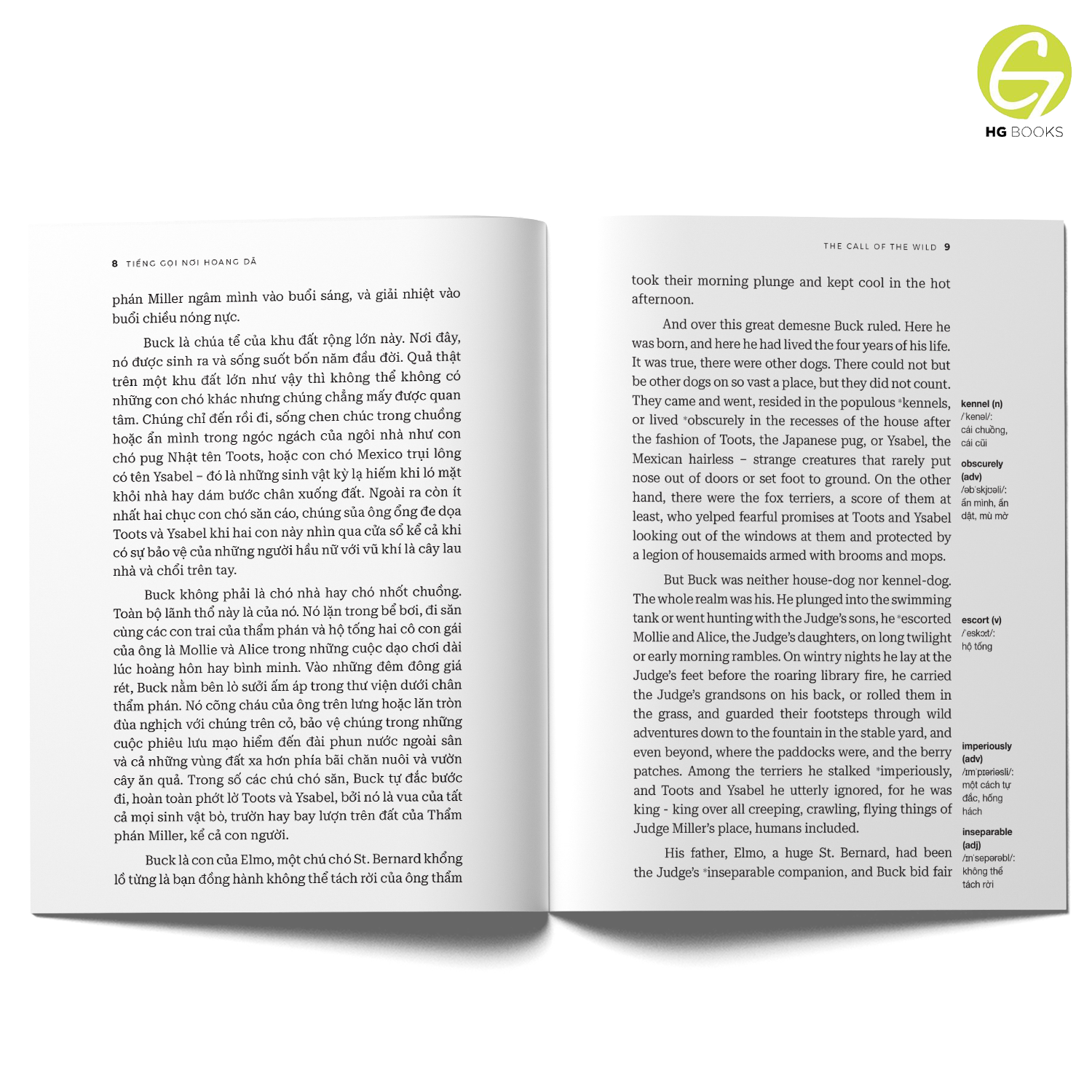 Mô tả Sách song ngữ kinh điển Tiếng Gọi Nơi Hoang Dã có note từ vựng tặng kèm file nghe HG Books - 2
