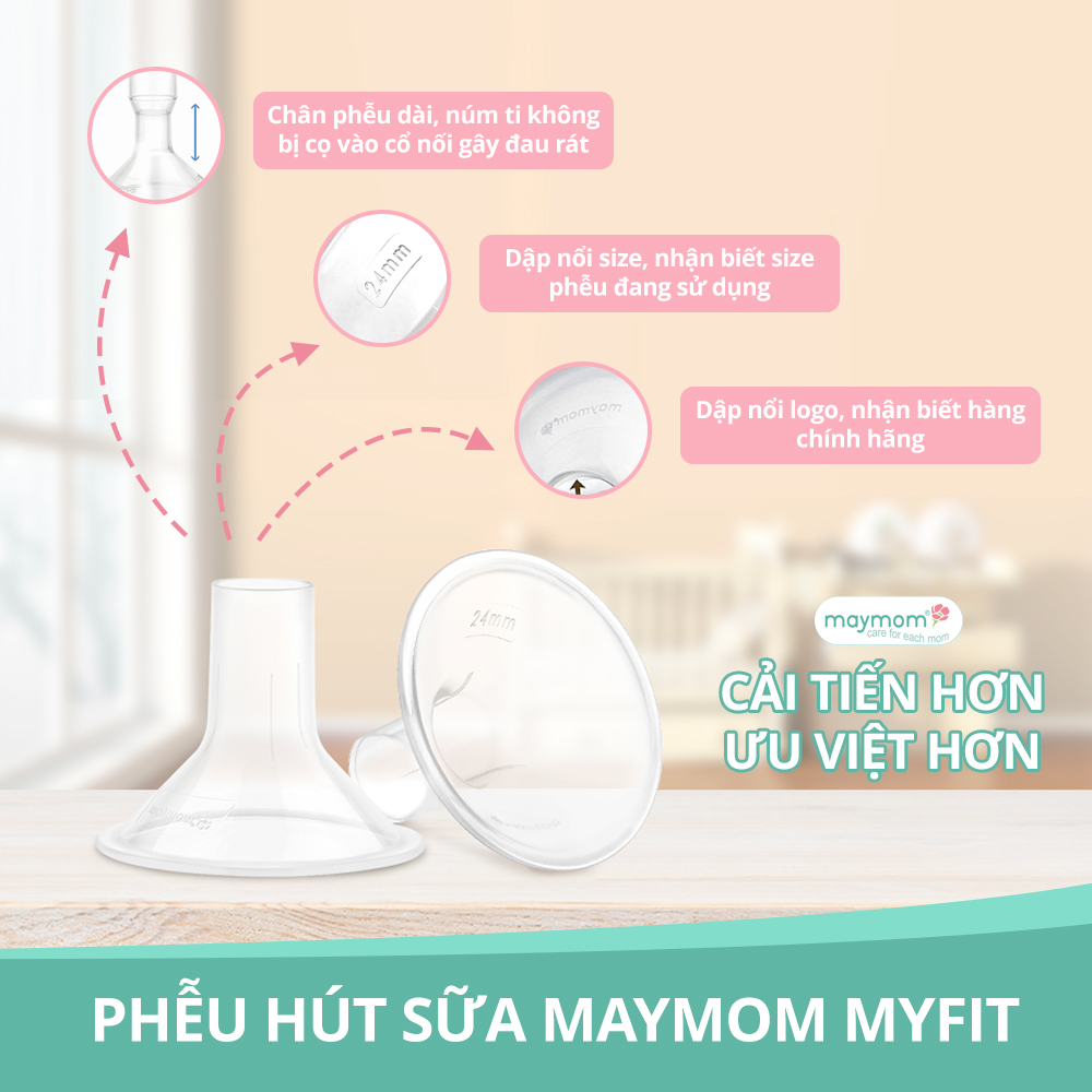 Mô tả Phễu Hút Sữa Maymom Myfit, Phụ Kiện Thay Thế Máy Vắt Sữa Medela, Spectra, Avent, Unimom, Rozabi, Cimilre (1 cái) - 7