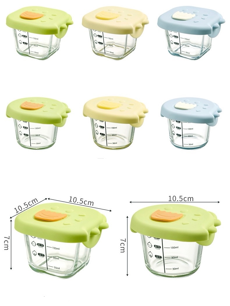 Mô tả Hộp Trữ Đồ Ăn Dặm Thủy Tinh KidsWorld Hình Khủng Long, Gấu Hộp Trữ Đông, Trữ Thức Ăn Cho Bé Nắp Silicone - 1
