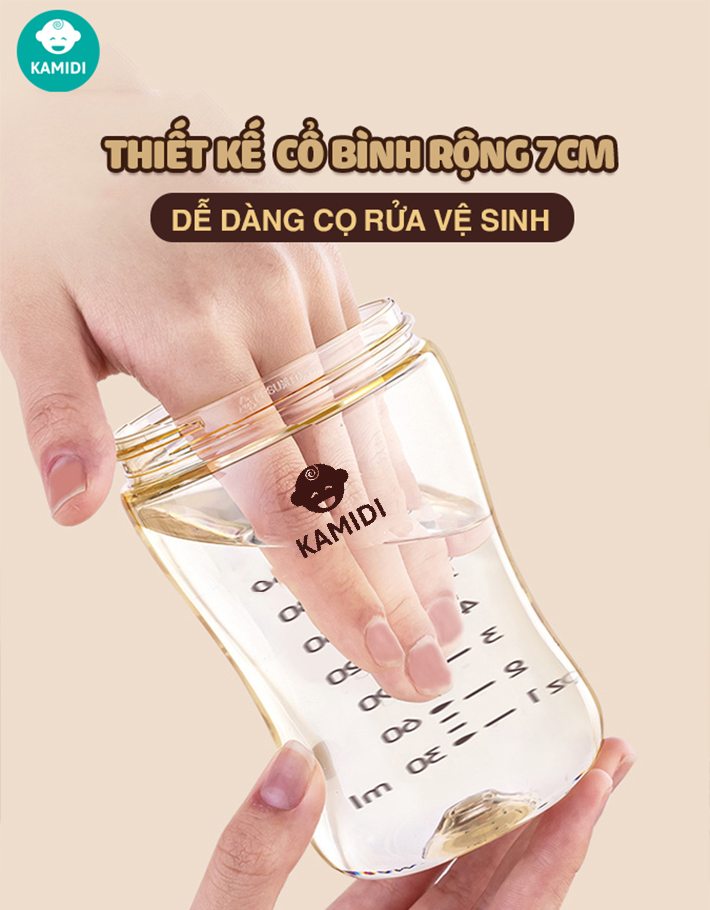 Mô tả Bình Sữa Kamidi Chất Liệu PPSU Cao Cấp An Toàn Cho Bé Sơ Sinh Chống Sặc Và Đầy Hơi Hiệu Quả Bé Ti Được Mọi Tư Thế - 5