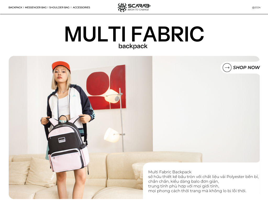 Mô tả Scarab Multi Upgrade Backpack Unisex - Balo Đi Học Nhỏ Gọn, Đựng Vừa Laptop 14inch - 6