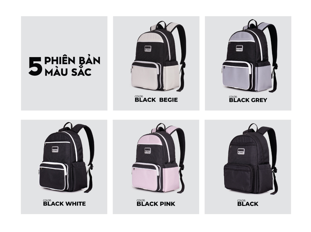 Mô tả Scarab Multi Upgrade Backpack Unisex - Balo Đi Học Nhỏ Gọn, Đựng Vừa Laptop 14inch - 3