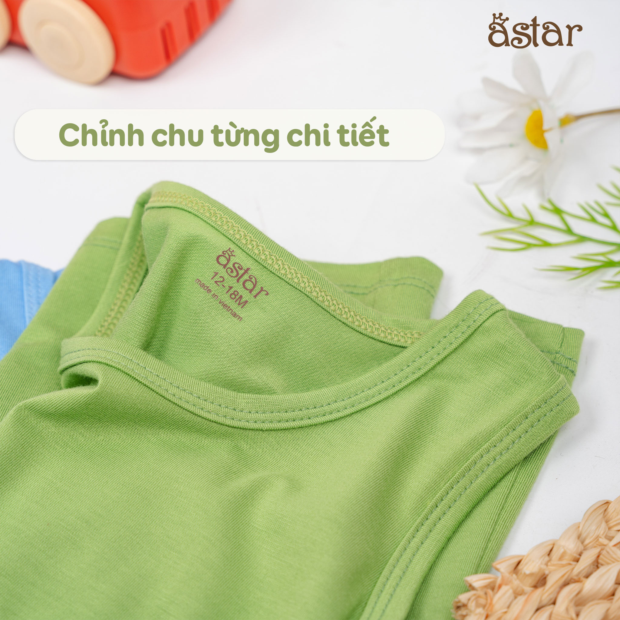 Mô tả Bộ ba lỗ trẻ em ASTAR in hình ,vải petit cotton rayon, co giãn, mềm, mịn, mát, cho bé trai,bé gái từ 9 tháng đến 6 tuổi - 2