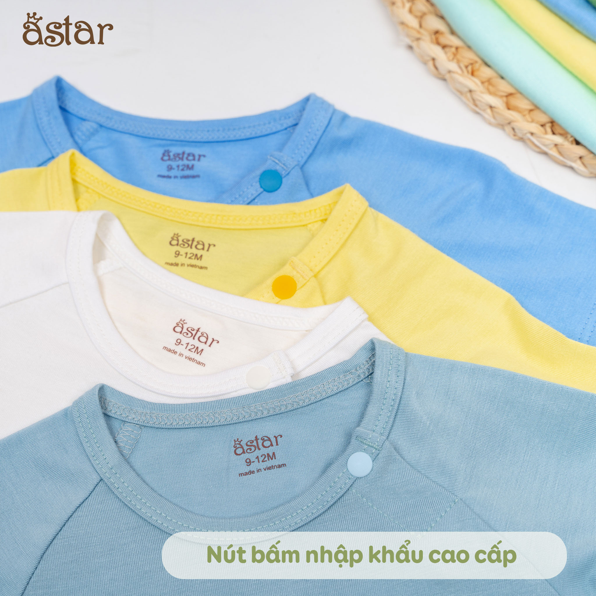Mô tả Bộ cộc tay cài chéo ASTAR vải cotton rayon in hình cho bé 9 tháng đến 6 tuổi - 2