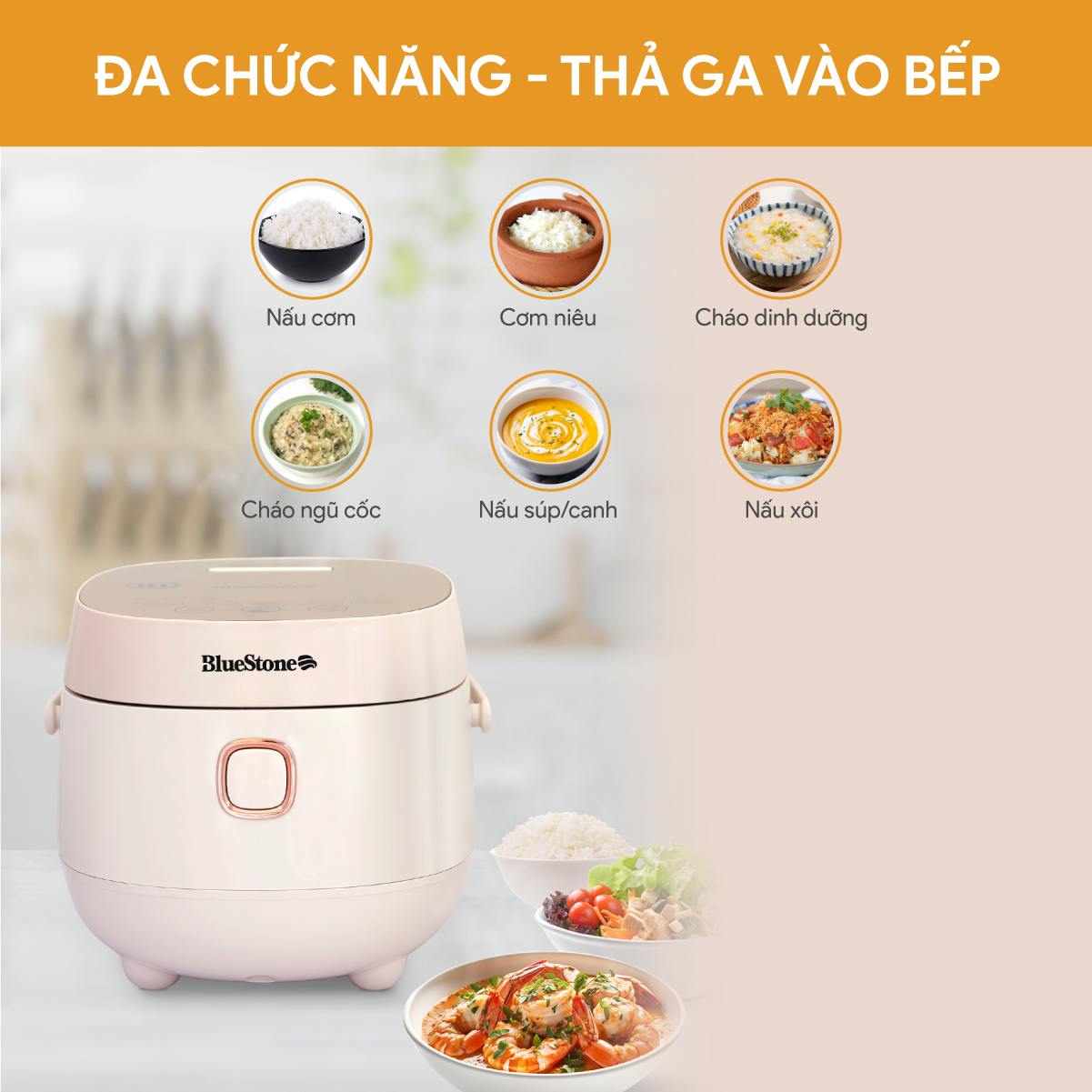 Mô tả Nồi Cơm Điện Tử Cao Tần BlueStone RCB-5981 - 1.2 Lít - 1200W - 3
