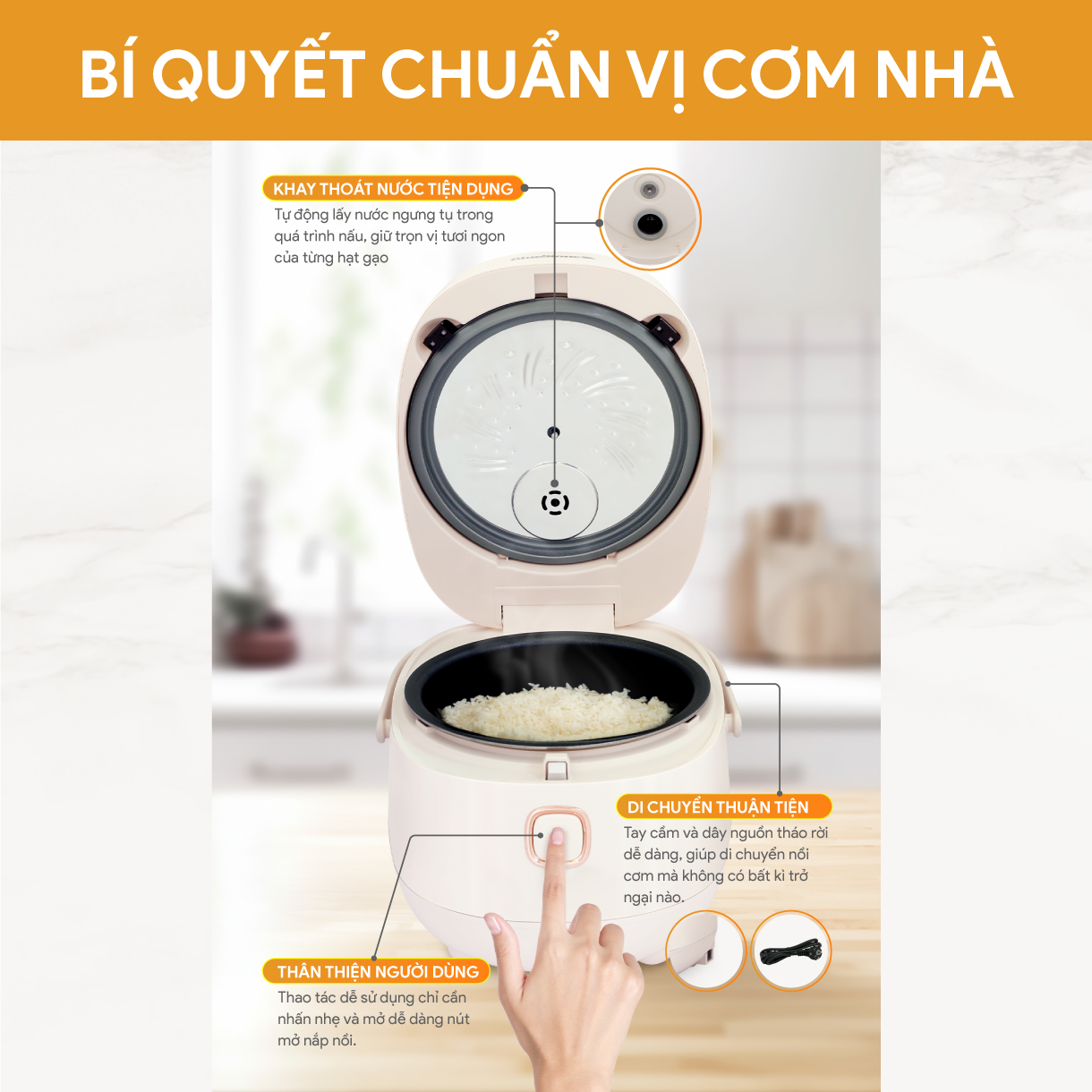 Mô tả Nồi Cơm Điện Tử Cao Tần BlueStone RCB-5981 - 1.2 Lít - 1200W - 8