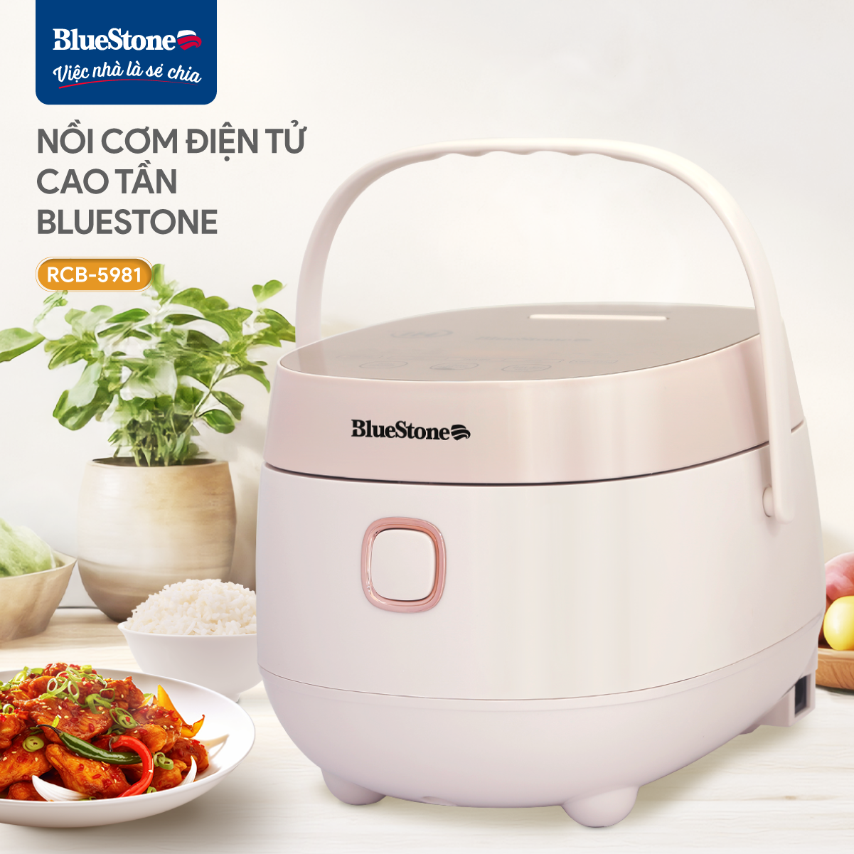 Mô tả Nồi Cơm Điện Tử Cao Tần BlueStone RCB-5981 - 1.2 Lít - 1200W - 10