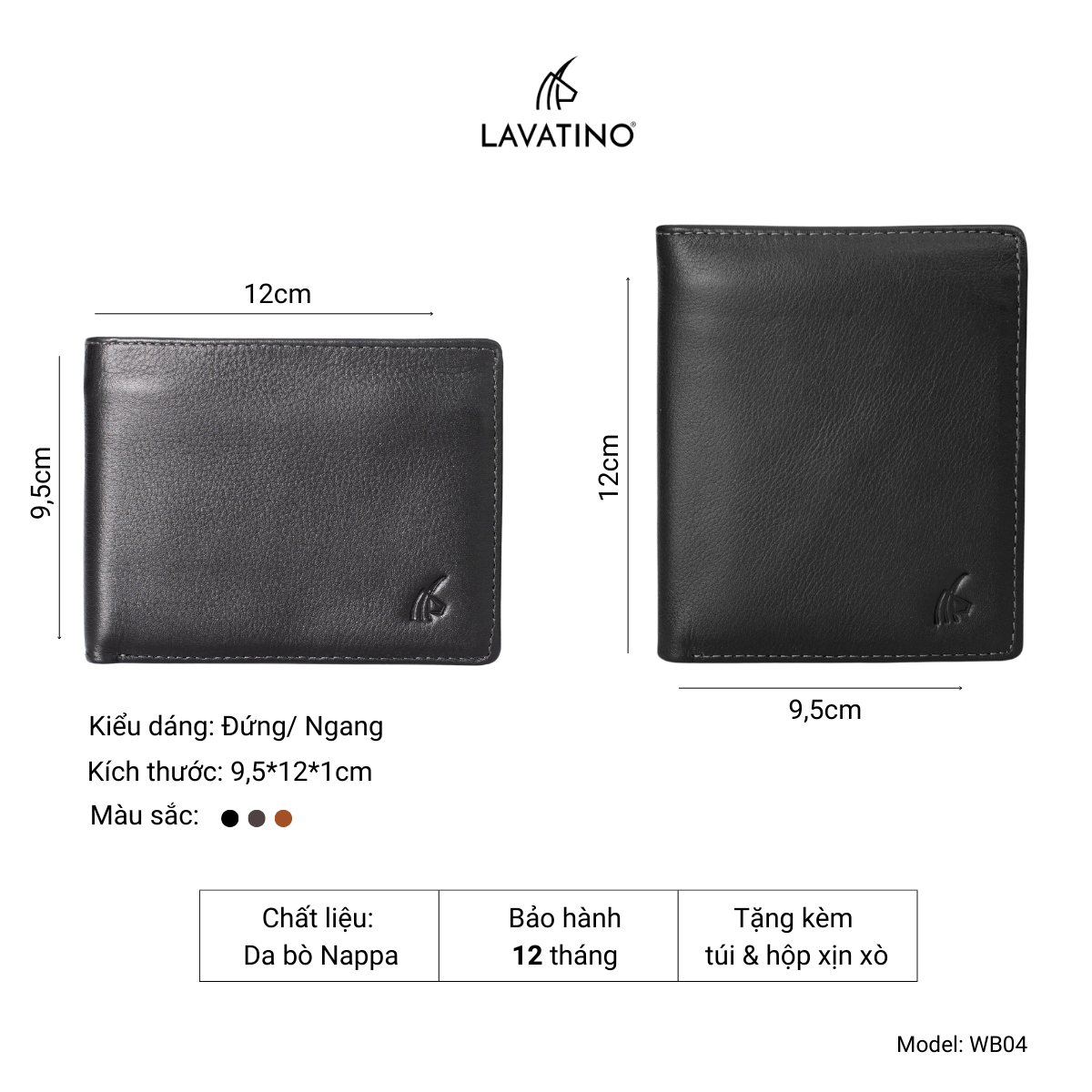 Mô tả Ví Nam Cao Cấp Da Bò Nappa Có Ngăn Khóa Kéo Chính Hãng LAVATINO - CLASSIC 04 - 2
