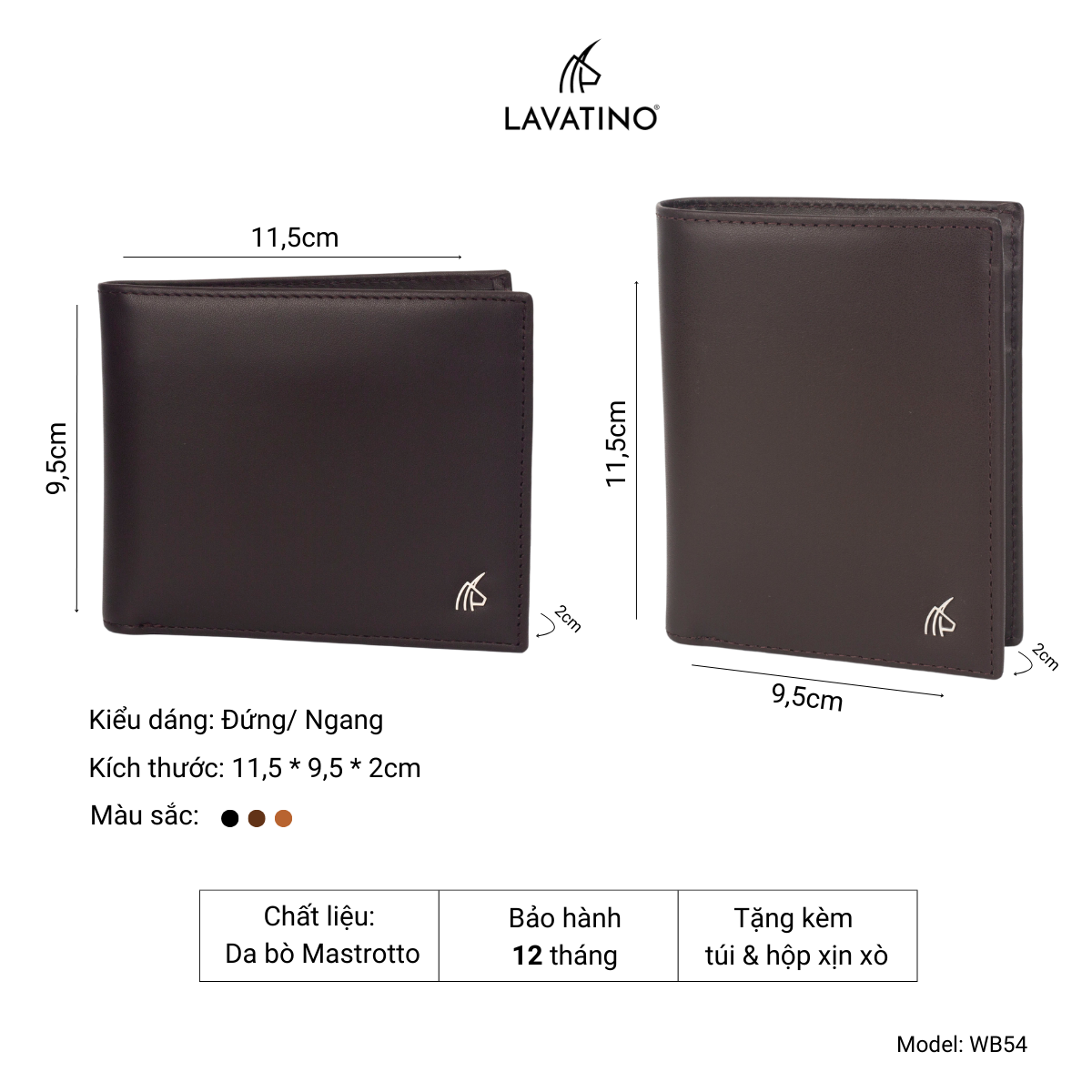 Mô tả Ví Nam Có Ngăn Khóa, Ngăn Tiền Lót Da 100% Da Bò Mastrotto Cao Cấp Chính Hãng LAVATINO - Dylan 54 - 1