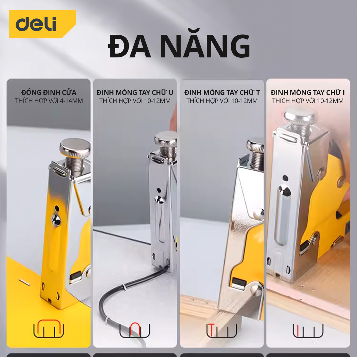 Súng bắn ghim Kìm bắn đinh ghim DELI TOOLS cầm tay mẫu mới có tăng lực ...