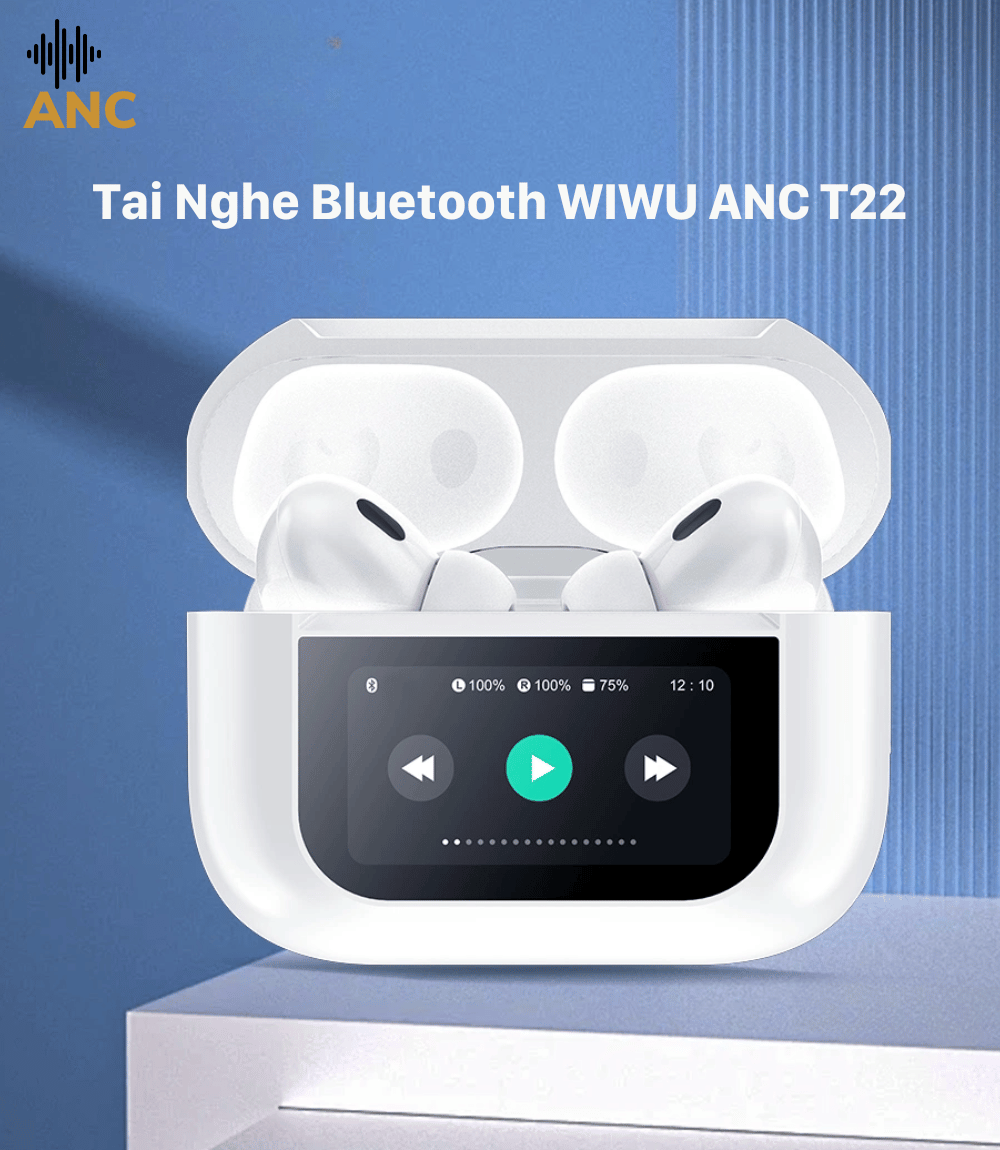 Mô tả Tai Nghe Bluetooth WIWU T22 Pro Màn Hình Cảm Ứng/ Chống Ồn Chủ Động ANC/ 13 Chức Năng - 1
