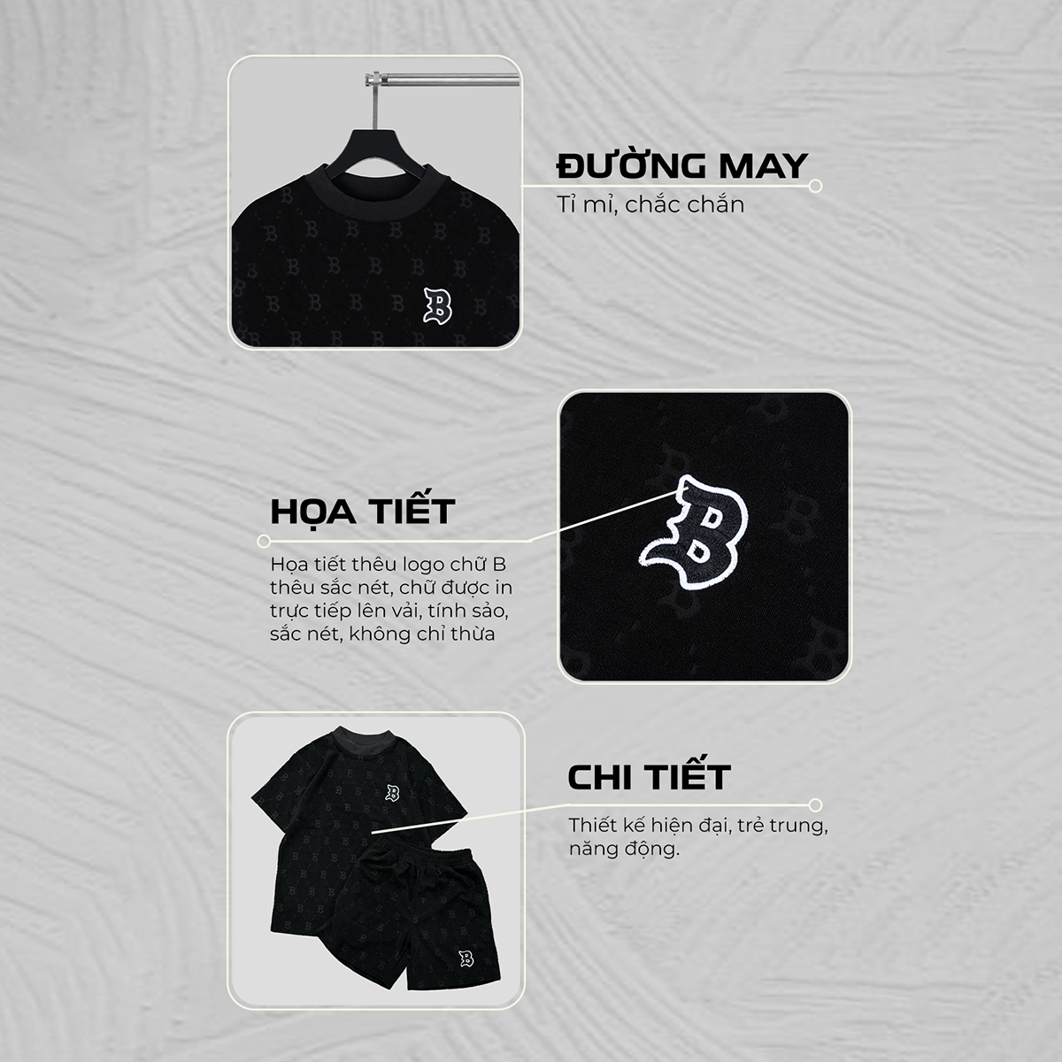 Mô tả Set bộ quần áo nam mùa hè The Bad God Black B - 2