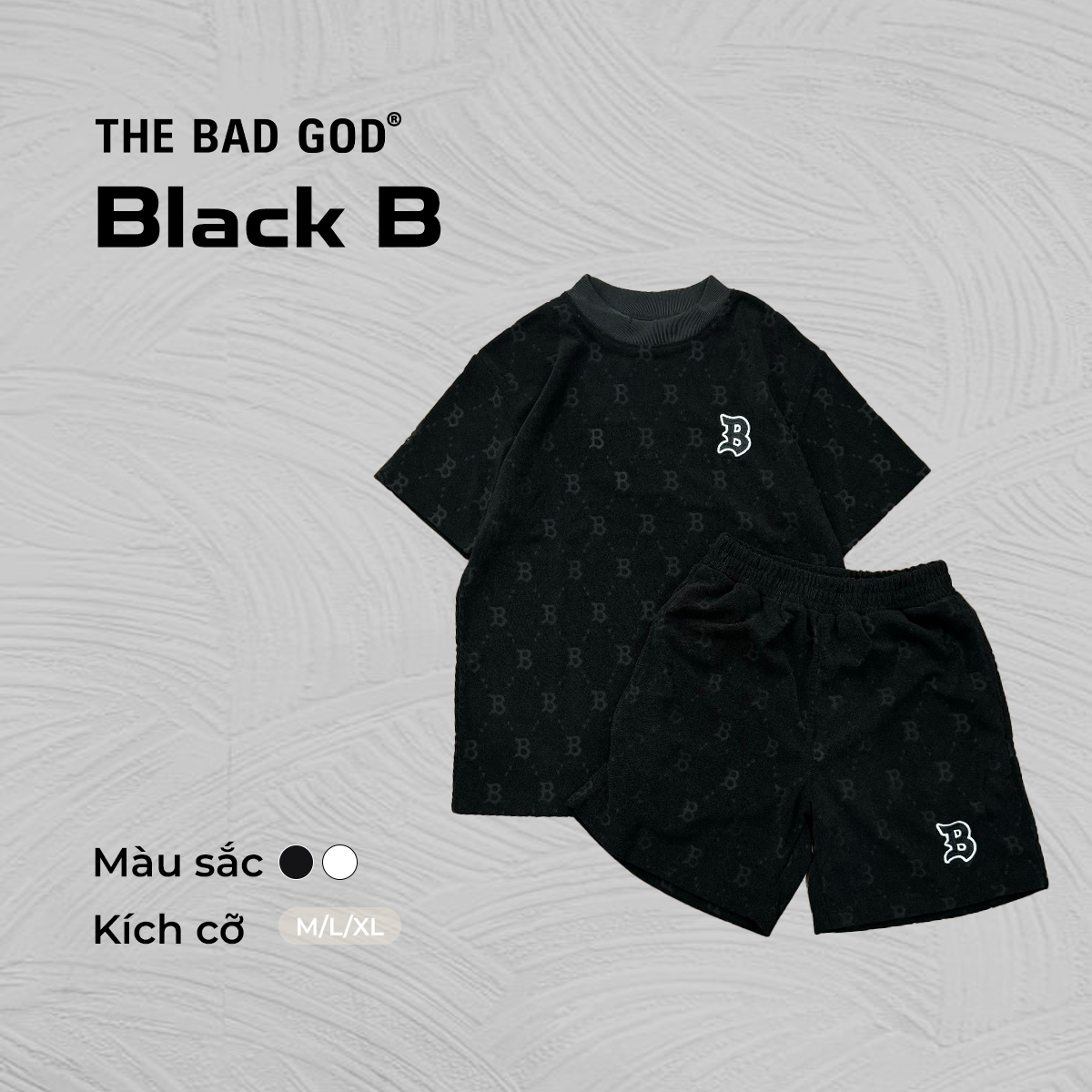 Mô tả Set bộ quần áo nam mùa hè The Bad God Black B - 1
