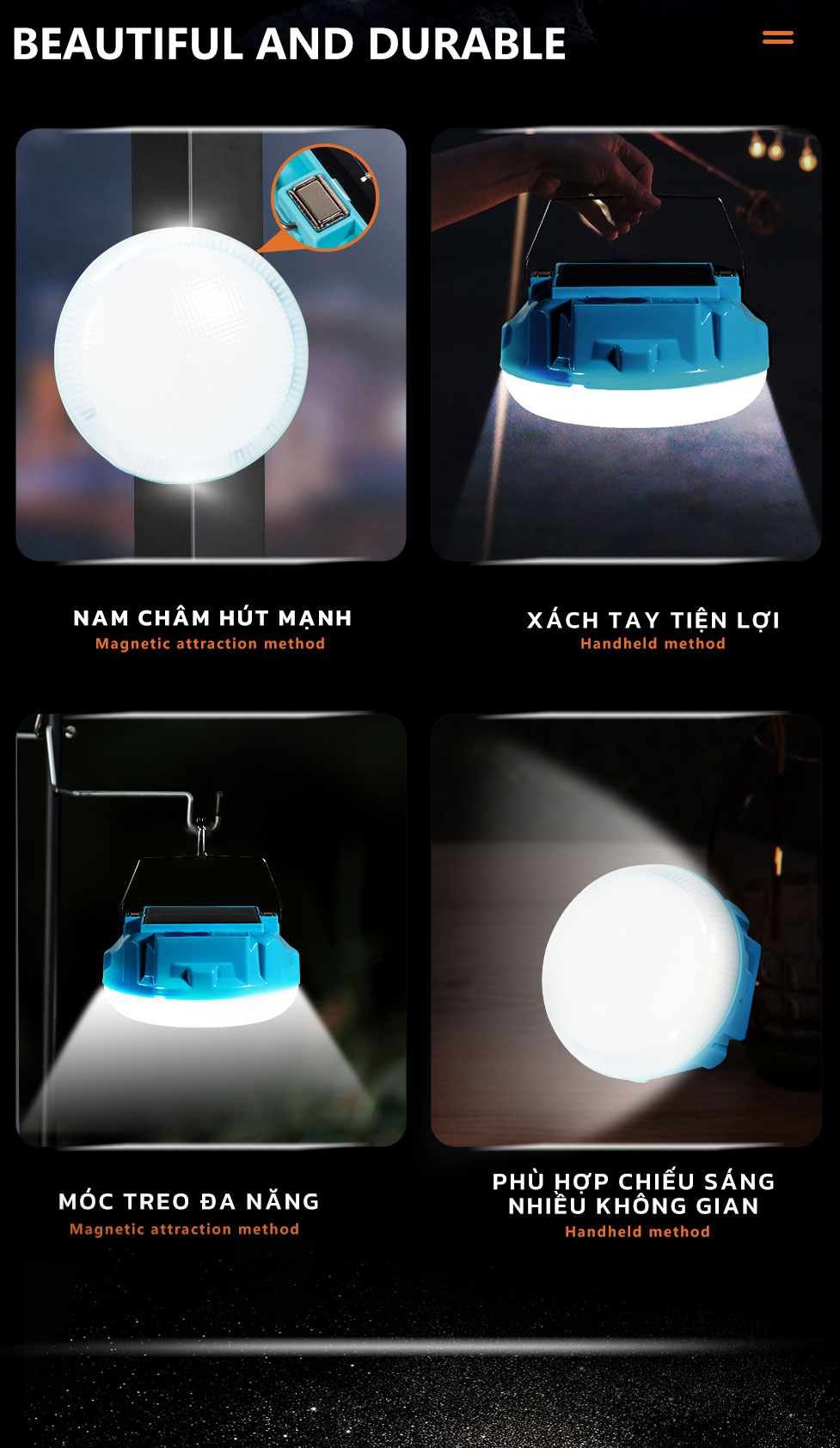 Mô tả Bóng Đèn Năng Lượng Mặt Trời MODI SOLAR Tích Điện Có Thể Sạc Bằng Cổng USB - 7