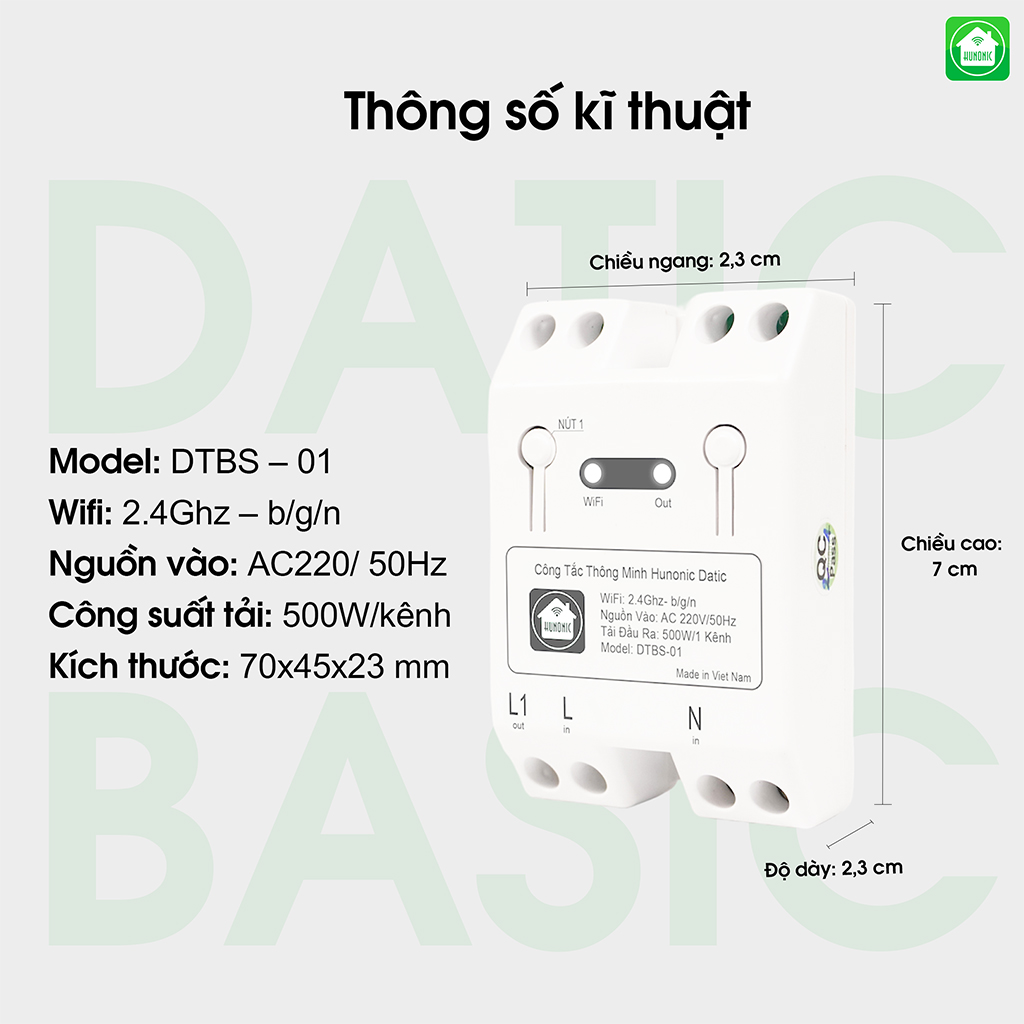 Tính năng Công Tắc Wifi Hunonic Datic Basic