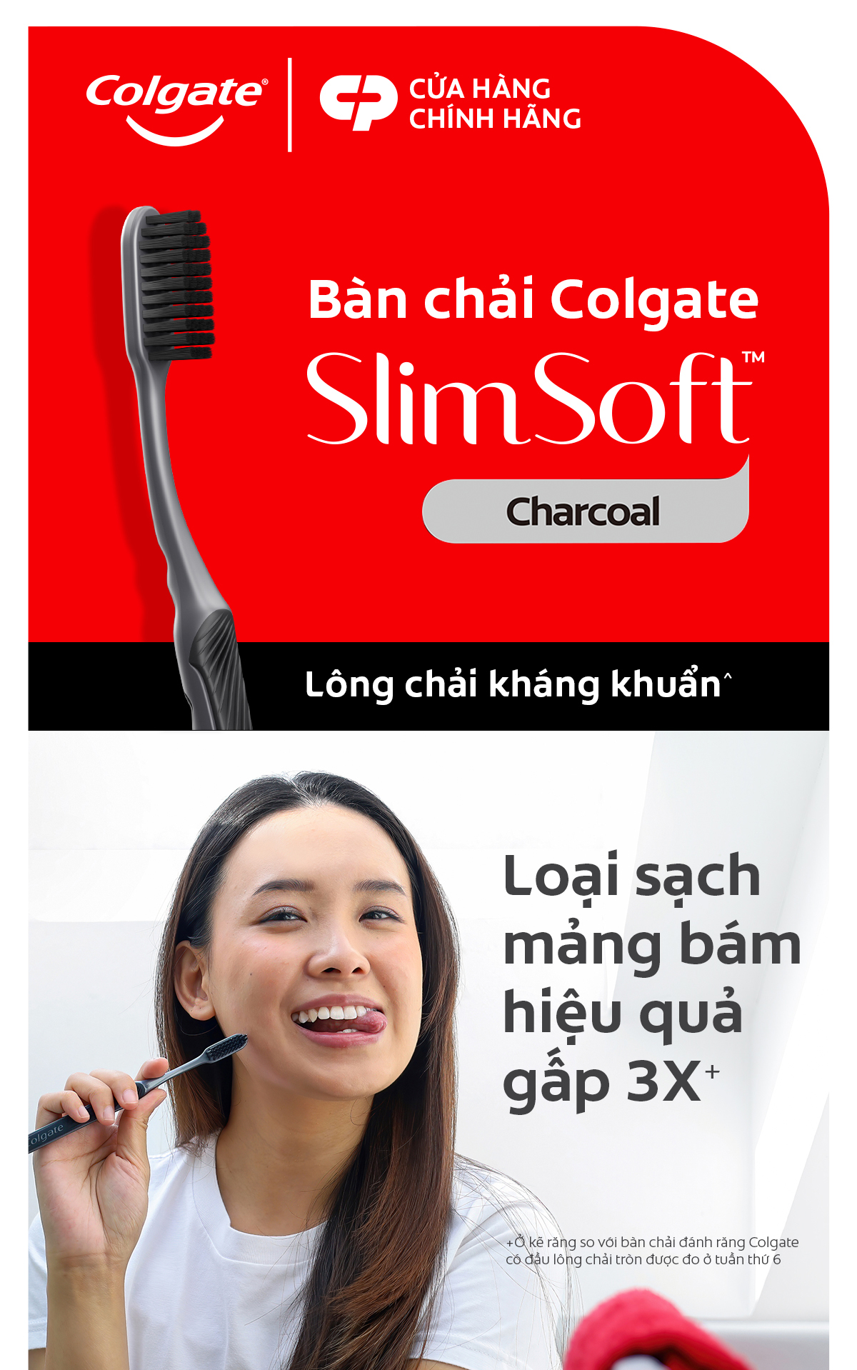 Mô tả Bộ 10 Bàn chải Colgate SlimSoft Charcoal than hoạt tính kháng khuẩn siêu mềm mảnh - 1