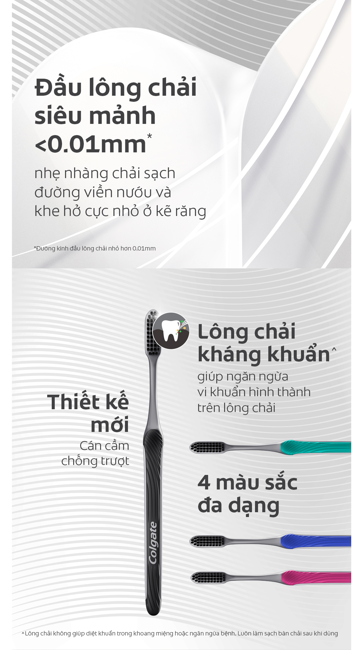 Mô tả Bộ 10 Bàn chải Colgate SlimSoft Charcoal than hoạt tính kháng khuẩn siêu mềm mảnh - 2