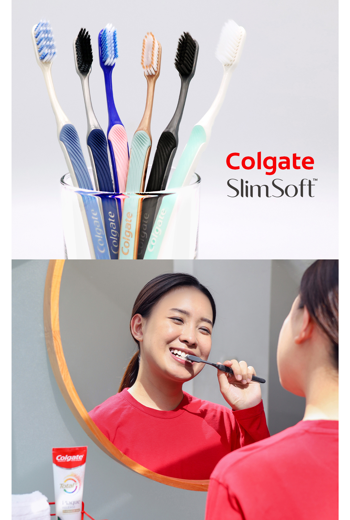 Mô tả Bộ 10 Bàn chải Colgate SlimSoft Charcoal than hoạt tính kháng khuẩn siêu mềm mảnh - 3
