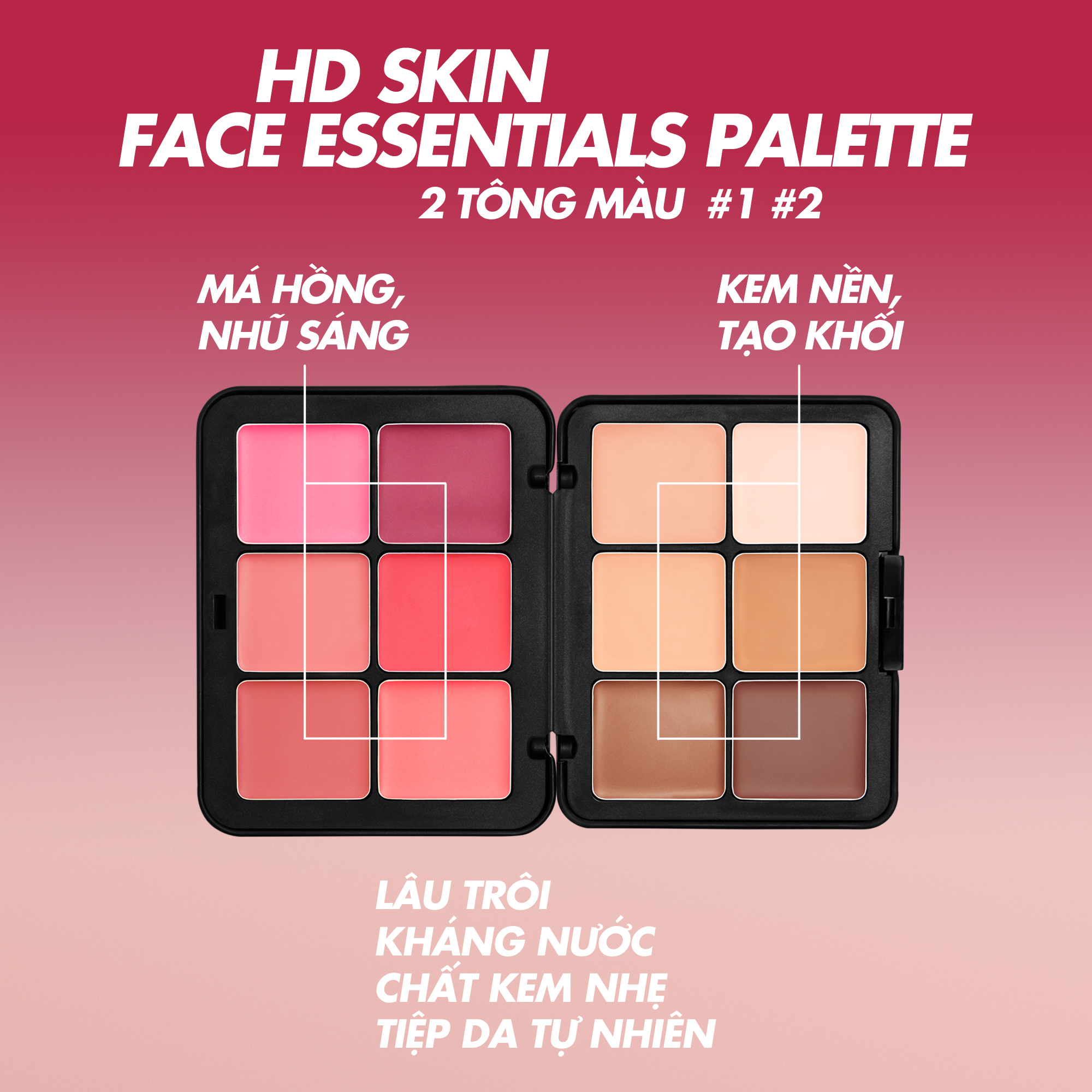 Mô tả Bảng màu nền trang điểm tích hợp HD SKIN ESSENTIAL PALETTE 26.5g - Mới 2024 - 1