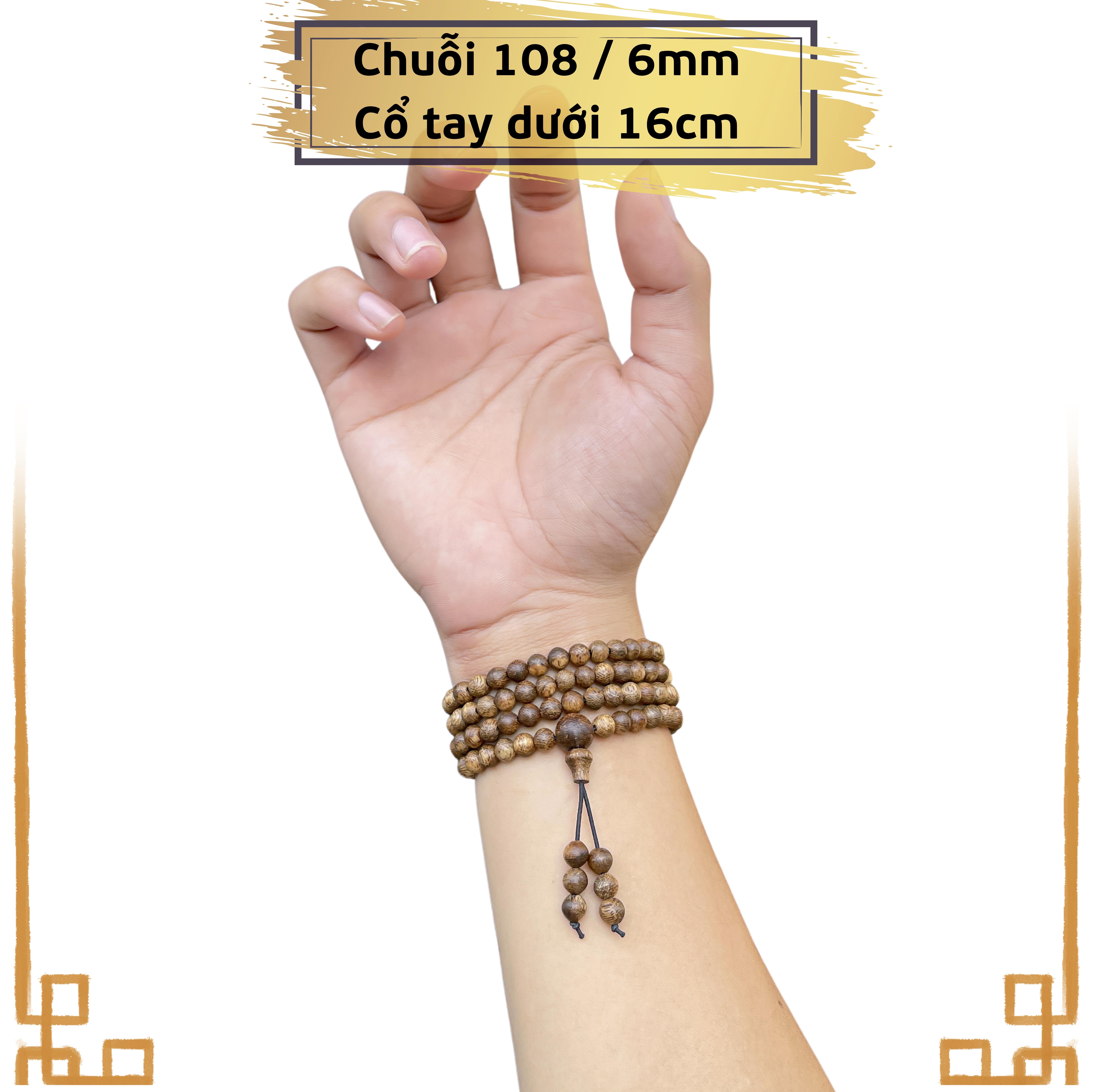 Mô tả Vòng tay chuỗi trầm hương 108 hạt Trầm Tóc Vườn mang may mắn bình an tài lộc - Xưởng Mộc Việt - 4