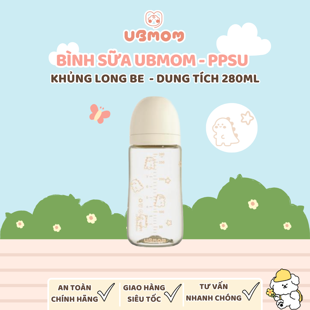 Bình sữa UBMOM PPSU - Khủng long Be 200ml | Shopee Việt Nam