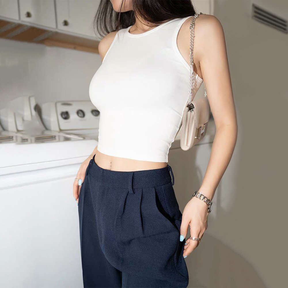 Mô tả Áo croptop nữ Choobe sát nách ba lỗ thun không tay kiểu ôm body tank top vải cotton co giãn tốt A17 - 2