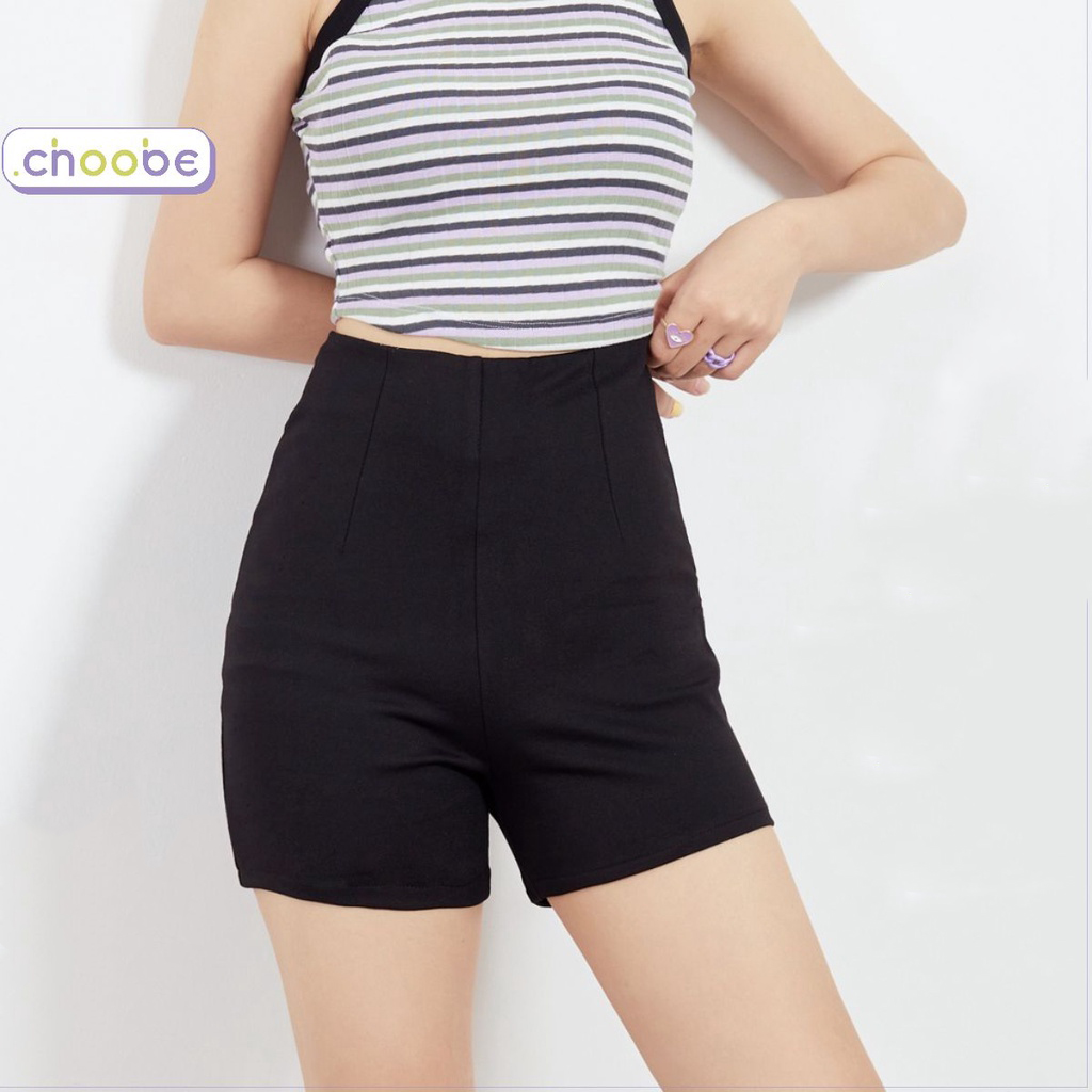 Mô tả Quần short nữ Choobe cạp cao shorts dance cao cấp co giãn tốt khóa sau tôn dáng phong cách QS09 - 1