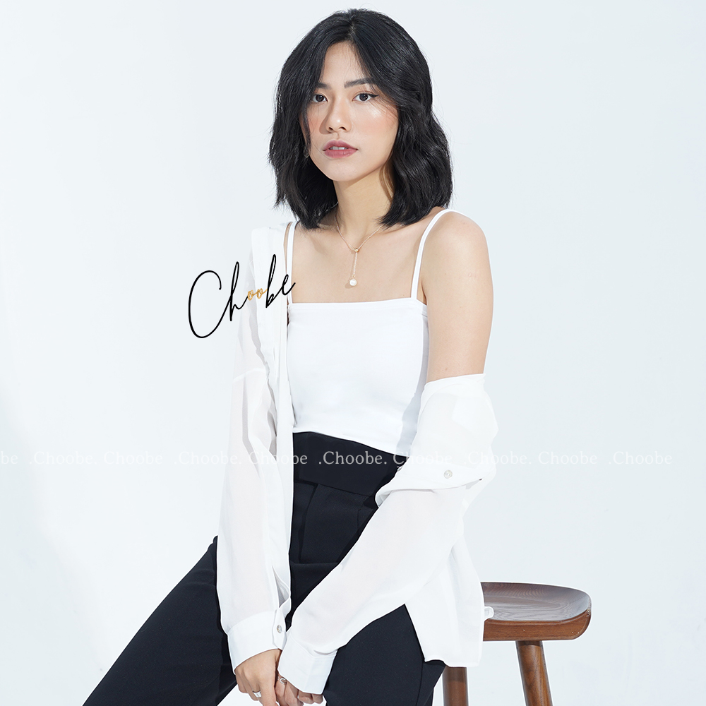 Mô tả Áo 2 dây choobe nữ dáng ôm vải thuncotton co giãn có chốt điều chỉnh nhiều màu sắc A11 - 1