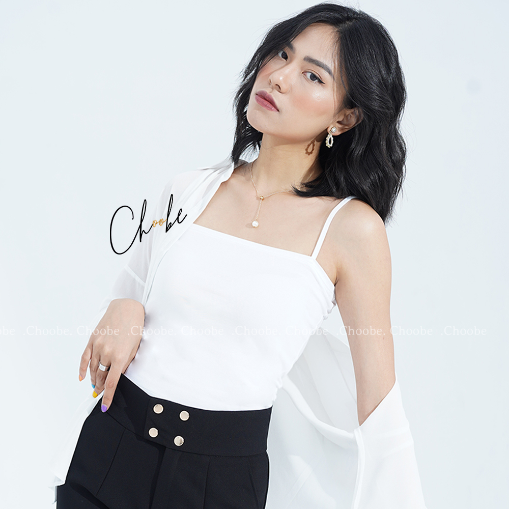 Mô tả Áo 2 dây choobe nữ dáng ôm vải thuncotton co giãn có chốt điều chỉnh nhiều màu sắc A11 - 2