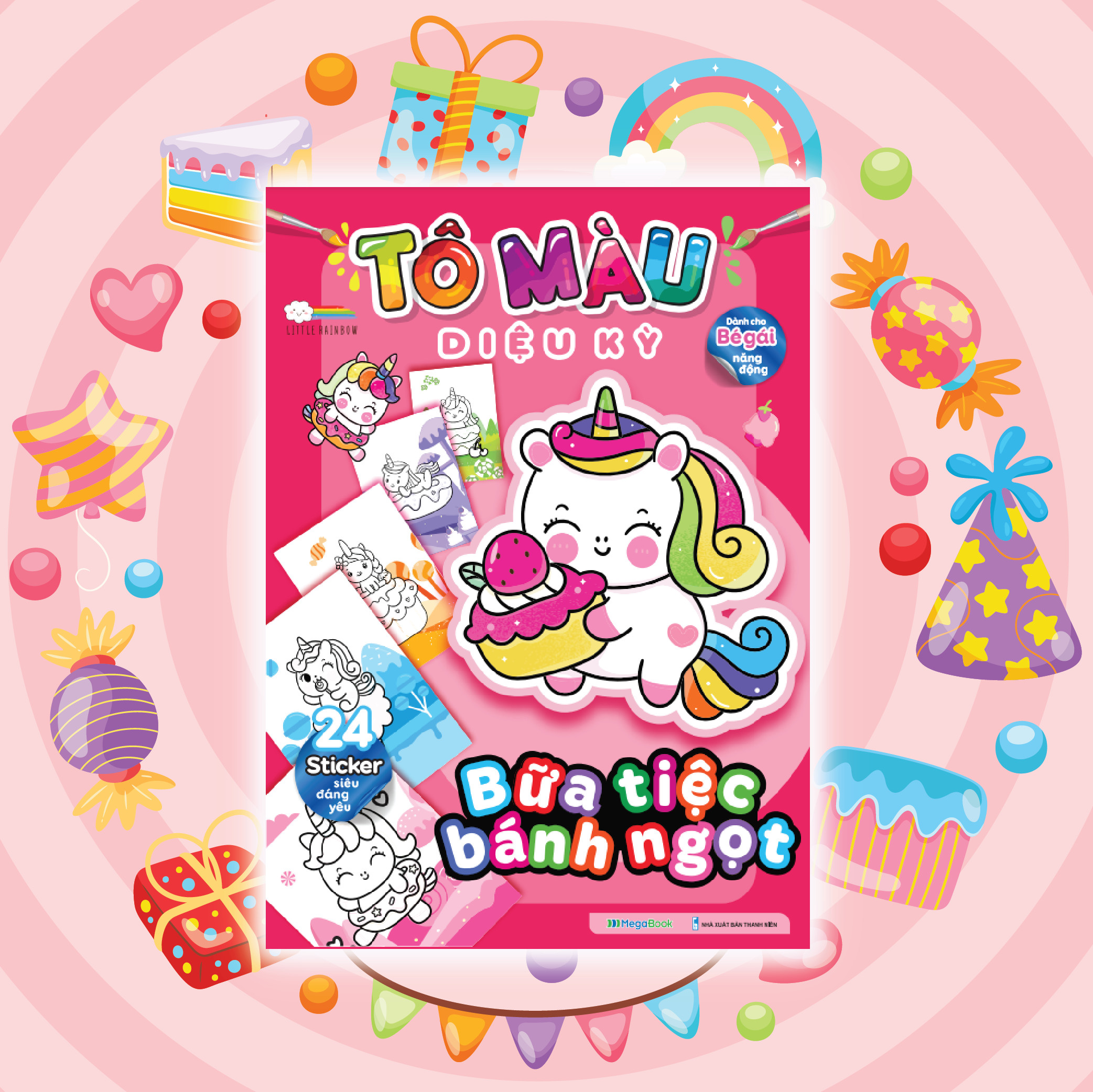 Sách - Tô màu diệu kỳ- Bữa tiệc bánh ngọt (24 Stickers) - SMG | Shopee ...