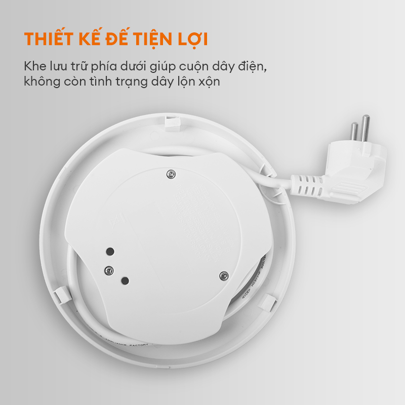 Mô tả Bình đun siêu tốc Gaabor EK20M-WH01A/WH02A dung tích lớn 2L công suất 1500W lòng ấm thép đúc liền kề dễ vệ sinh an toàn - 6
